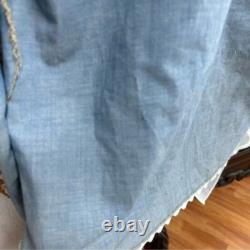 Vintage Upcycled shirt western 3D floral button down fits medium/large 70s