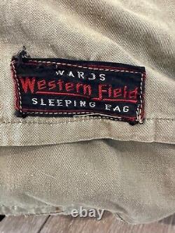 Vintage Wards Western Field Sleeping Bag hunting fishing WW2