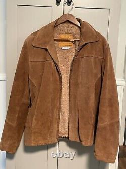 Vintage Weber's Deerskin Suede Leather Jacket Coat (Faux Fur Lined) M/L Mens