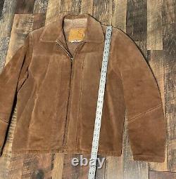 Vintage Weber's Deerskin Suede Leather Jacket Coat (Faux Fur Lined) M/L Mens