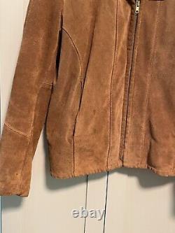 Vintage Weber's Deerskin Suede Leather Jacket Coat (Faux Fur Lined) M/L Mens