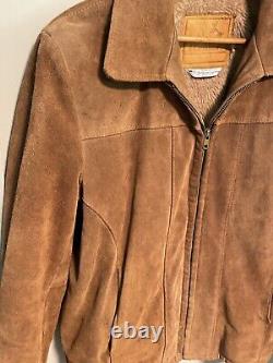 Vintage Weber's Deerskin Suede Leather Jacket Coat (Faux Fur Lined) M/L Mens