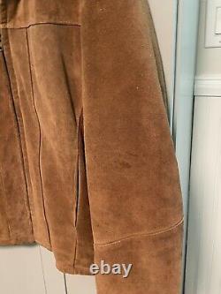 Vintage Weber's Deerskin Suede Leather Jacket Coat (Faux Fur Lined) M/L Mens