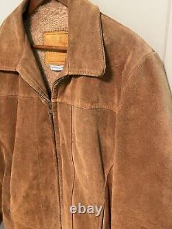 Vintage Weber's Deerskin Suede Leather Jacket Coat (Faux Fur Lined) M/L Mens