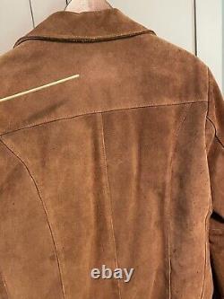 Vintage Weber's Deerskin Suede Leather Jacket Coat (Faux Fur Lined) M/L Mens