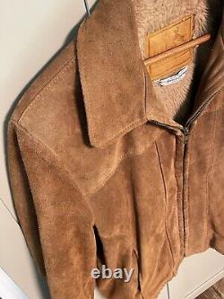 Vintage Weber's Deerskin Suede Leather Jacket Coat (Faux Fur Lined) M/L Mens