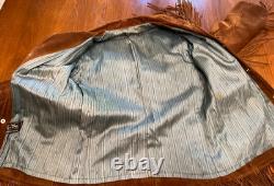 Vintage Western Brown Leather Fringe Jacket Joo Kay L with Pendleton Scarf