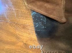 Vintage Western Brown Leather Fringe Jacket Joo Kay L with Pendleton Scarf