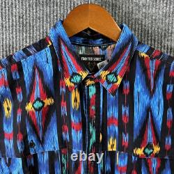 Vintage Western Button Shirt Mens Large Southwest Aztec Cowboy Frontier Series
