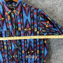 Vintage Western Button Shirt Mens Large Southwest Aztec Cowboy Frontier Series