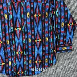 Vintage Western Button Shirt Mens Large Southwest Aztec Cowboy Frontier Series