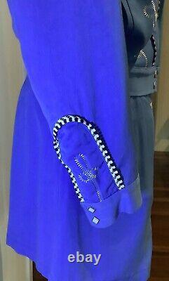 Vintage Western HBarC Women's 2 Piece Suite Baby Blue skirt Size 12 Jacket Large