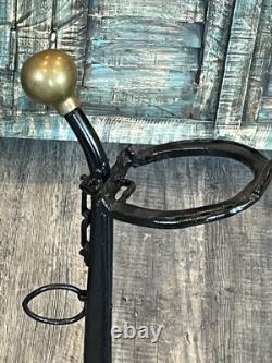 Vintage Western Primitive Horseshoe Cane Unbrella Stand 25 Tall Lg