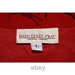 Vintage Western Shirt Monterey Bay Size L 90s Red Running Horses Snaps Made USA