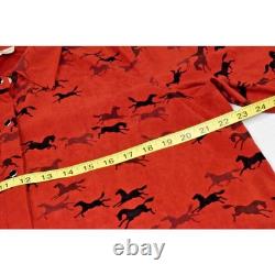 Vintage Western Shirt Monterey Bay Size L 90s Red Running Horses Snaps Made USA