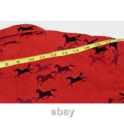Vintage Western Shirt Monterey Bay Size L 90s Red Running Horses Snaps Made USA