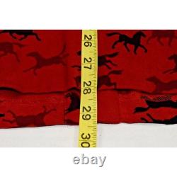 Vintage Western Shirt Monterey Bay Size L 90s Red Running Horses Snaps Made USA