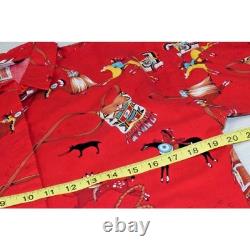 Vintage Western Shirt Roper Size L 80s Native American Art Flap Chest