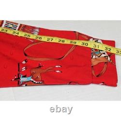 Vintage Western Shirt Roper Size L 80s Native American Art Flap Chest