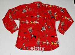 Vintage Western Shirt Roper Size L 80s Pop Art Native American Horsman Artifacts