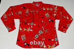 Vintage Western Shirt Roper Size L 80s Pop Art Native American Horsman Artifacts