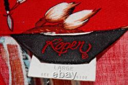 Vintage Western Shirt Roper Size L 80s Pop Art Native American Horsman Artifacts