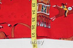 Vintage Western Shirt Roper Size L 80s Pop Art Native American Horsman Artifacts
