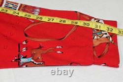 Vintage Western Shirt Roper Size L 80s Pop Art Native American Horsman Artifacts