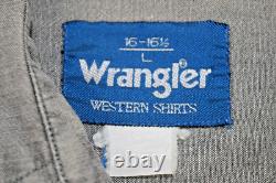 Vintage Western Shirt Wrangler Size L 90s Gray Red Arrows Western Back Design