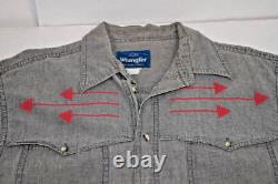 Vintage Western Shirt Wrangler Size L 90s Gray Red Arrows Western Back Design