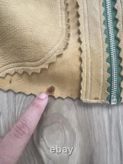 Vintage Western Suede Leather Jacket with Fringe Tassel Coat 70s 80s