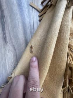 Vintage Western Suede Leather Jacket with Fringe Tassel Coat 70s 80s