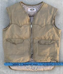 Vintage Western Trails Bend Oregon Puffer Vest Cowboy Down Camping Maybe Size L