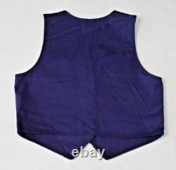 Vintage Western Vest Roper Size L 80s Blue Orange Diamond Tapestry Made USA