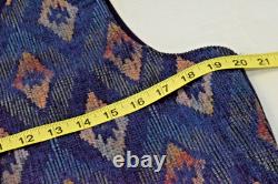 Vintage Western Vest Roper Size L 80s Blue Orange Diamond Tapestry Made USA