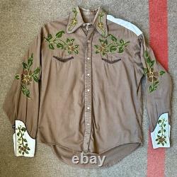Vintage Western Wear 1970s 1950s Style Snap Front ROCKMOUNT RANCH Sz L Tru-West