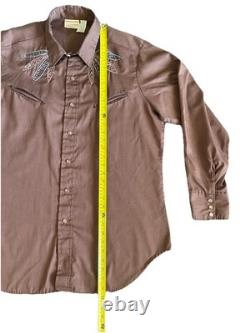 Vintage Western Wear CA Shirt Mens XLarge Embroidered Cowboy Tribal Rodeo 70s