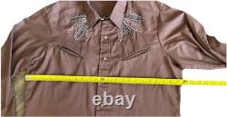 Vintage Western Wear CA Shirt Mens XLarge Embroidered Cowboy Tribal Rodeo 70s