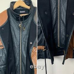 Vintage Wilsons Thinsulate Colorblock Leather Jacket Coat Black Brown Western L