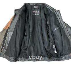 Vintage Wilsons Thinsulate Colorblock Leather Jacket Coat Black Brown Western L