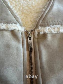 Vintage Wiman Sherpa Lined Suede Vest Made USA Western Workwear Mens L