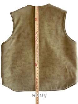 Vintage Wiman Sherpa Lined Suede Vest Made USA Western Workwear Mens L