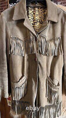 Vintage Womens Western Fringe Suede Leather Sz Medium. Circa 70s