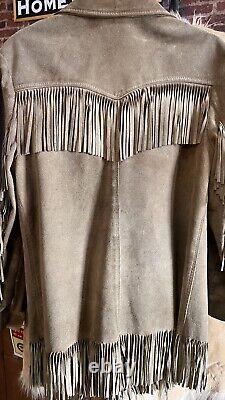 Vintage Womens Western Fringe Suede Leather Sz Medium. Circa 70s