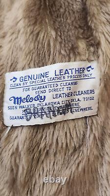 Vintage Womens Western Leather Ranch Coat Ms Pioneer 60's 70's Size Large