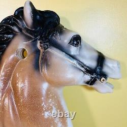 Vintage Wonder Horse Rocking Horse 39 Plastic Moulded Horse Western Blue Saddle