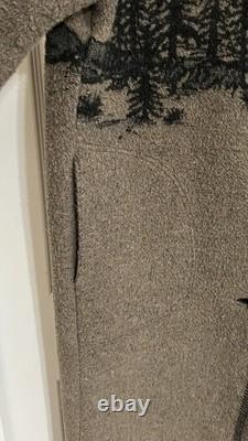 Vintage Wooded River Made In USA Wool Blend Long Blanket Coat Women's Sz LG