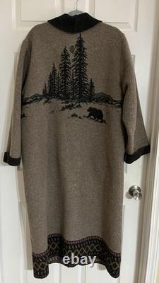 Vintage Wooded River Made In USA Wool Blend Long Blanket Coat Women's Sz LG