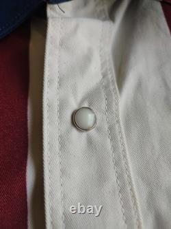 Vintage Wrangler Brushpopper Striped Multicolor Long Sleeve Western Shirt Sz L