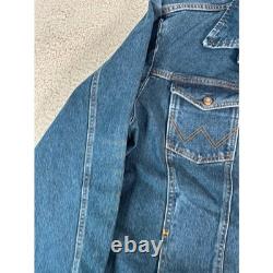 Vintage Wrangler Cowboy Cut Denim Jacket Western Style Large 71465DB NWT